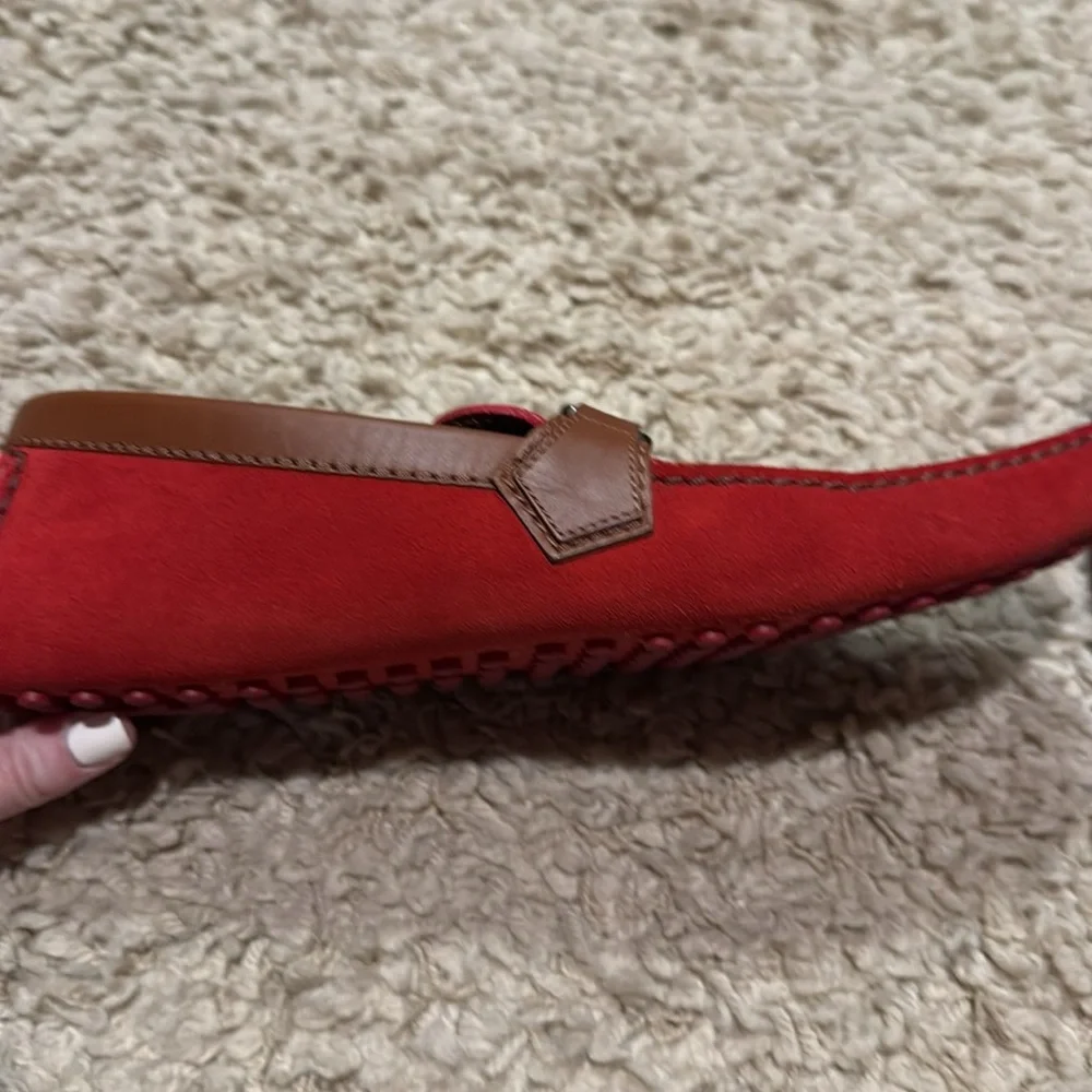Louis Vuitton Hockenheim Moccasin Red Suede Driving Loafers